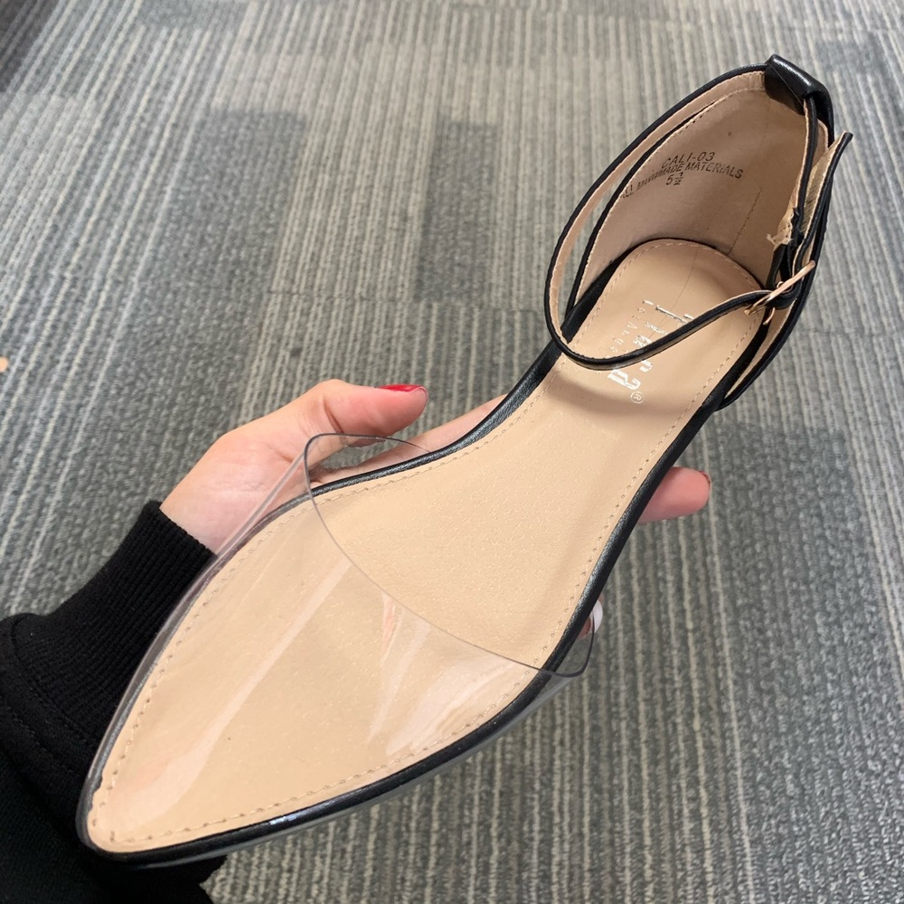 Black clear pointed toe sandal - Picture 3 of 5